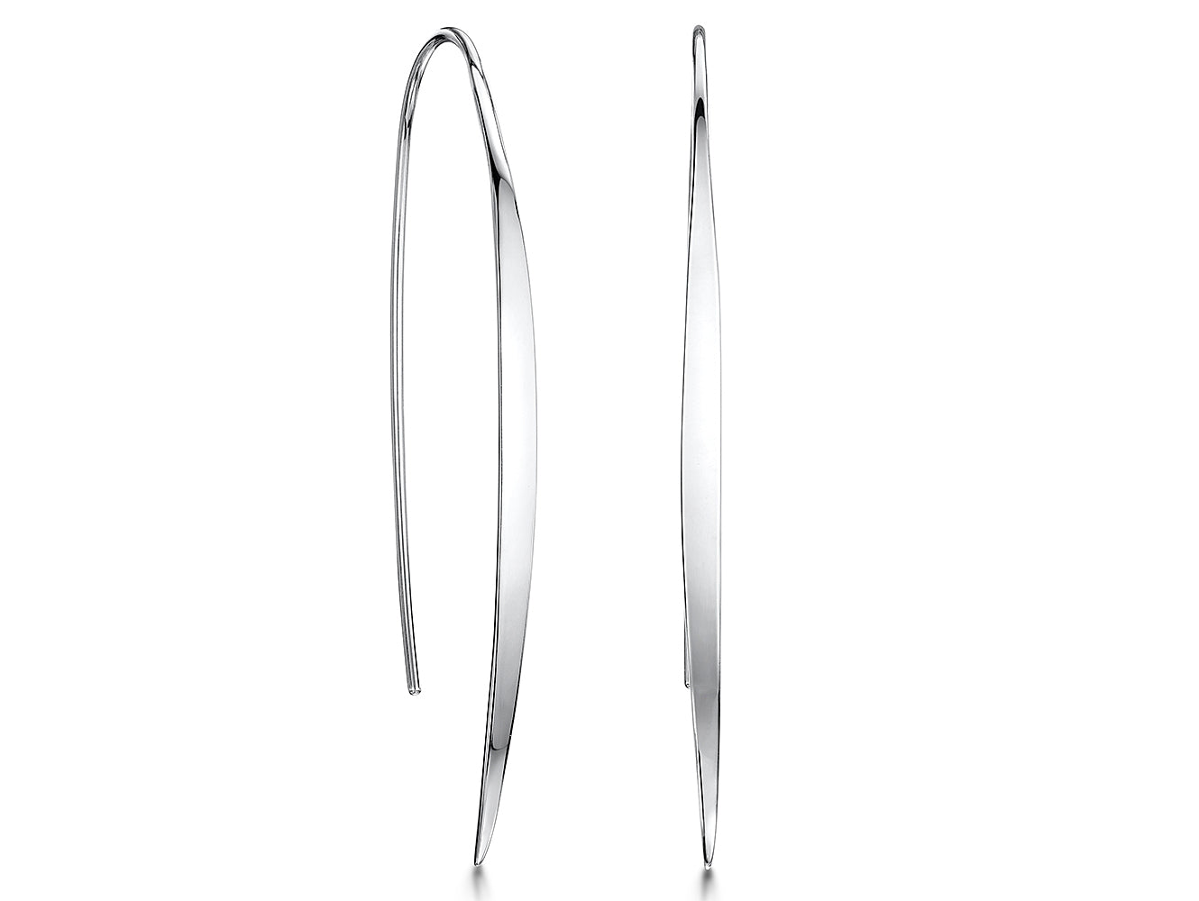 Sterling Silver Polished Pull Through Threader Earrings