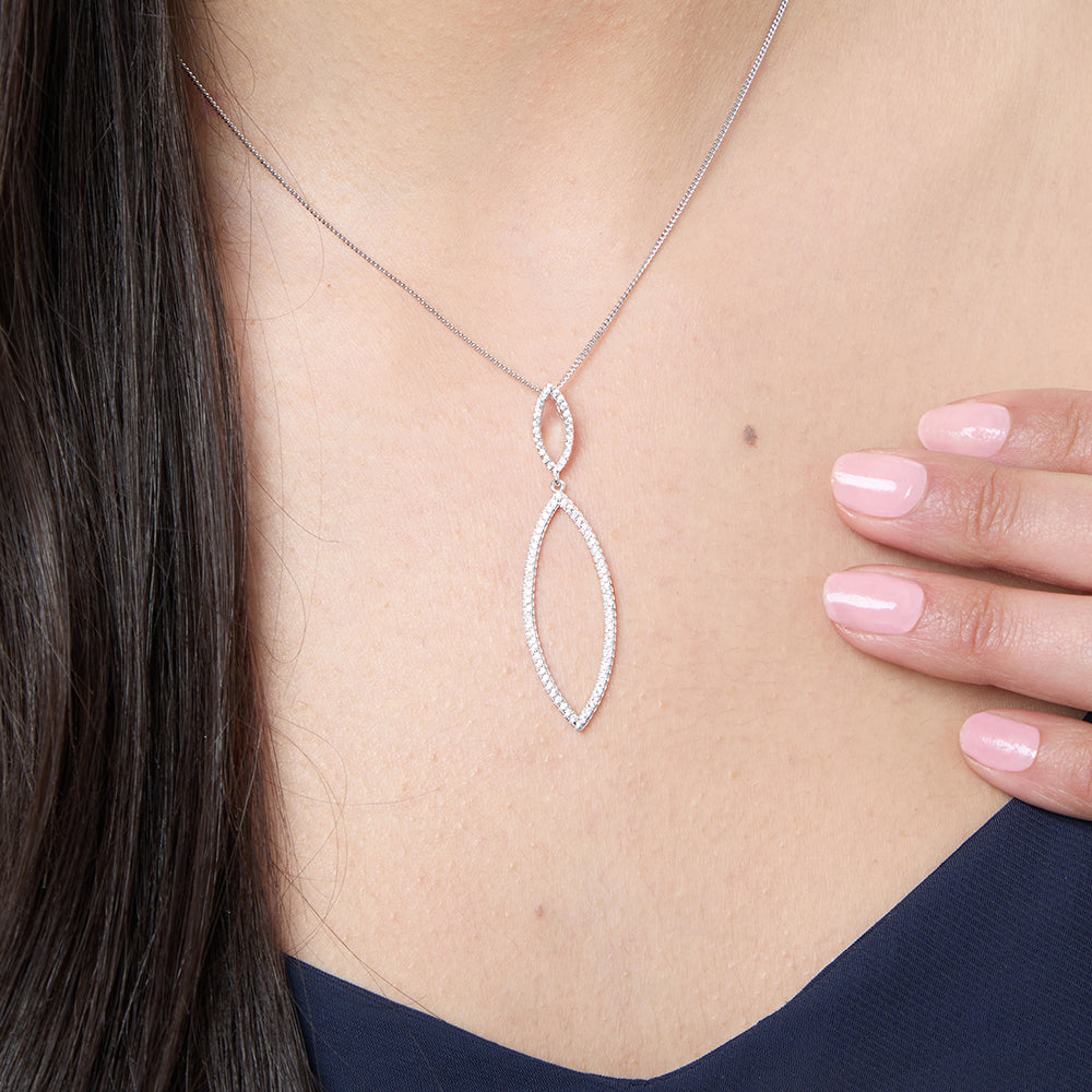 Sterling Silver Angular Oval Pendant