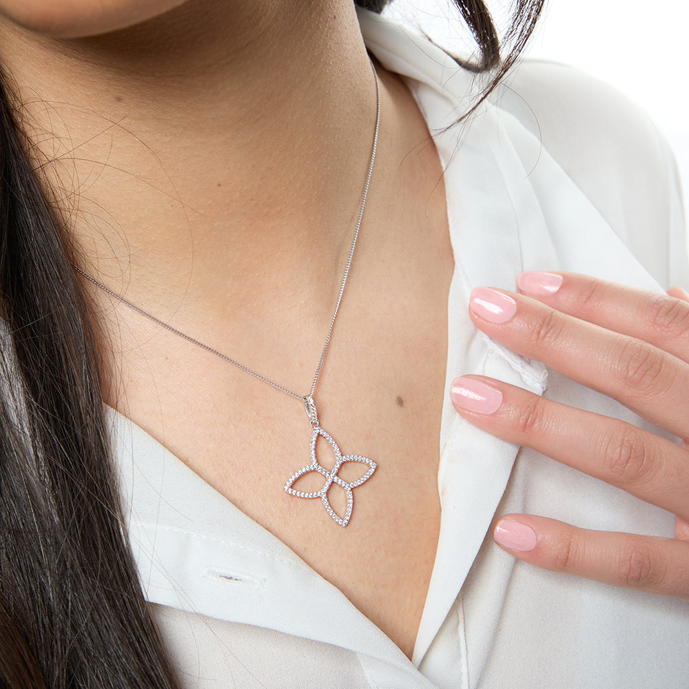 Sterling Silver Pointed Petal Pendant