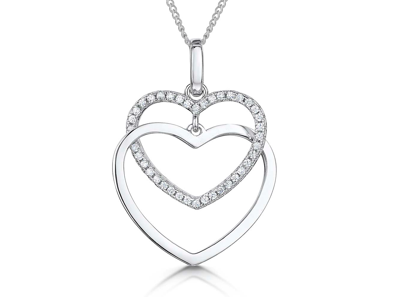 Sterling Silver Double Heart Pendant