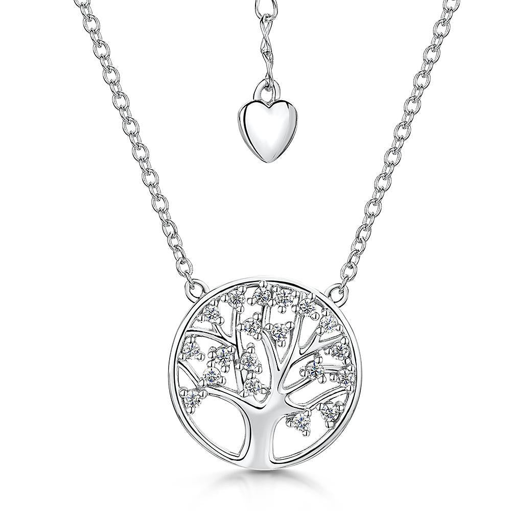 Sterling Silver Tree Of Life Fixed Chain Necklace- JOOLS By Jenny Brown