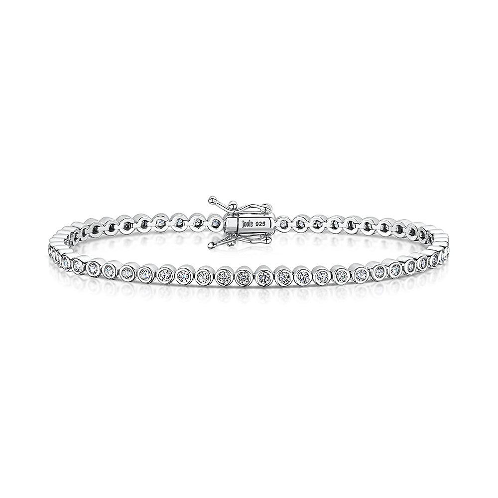 Sterling Silver1.8 ct Cubic Zirconia Rubover Tennis Bracelet