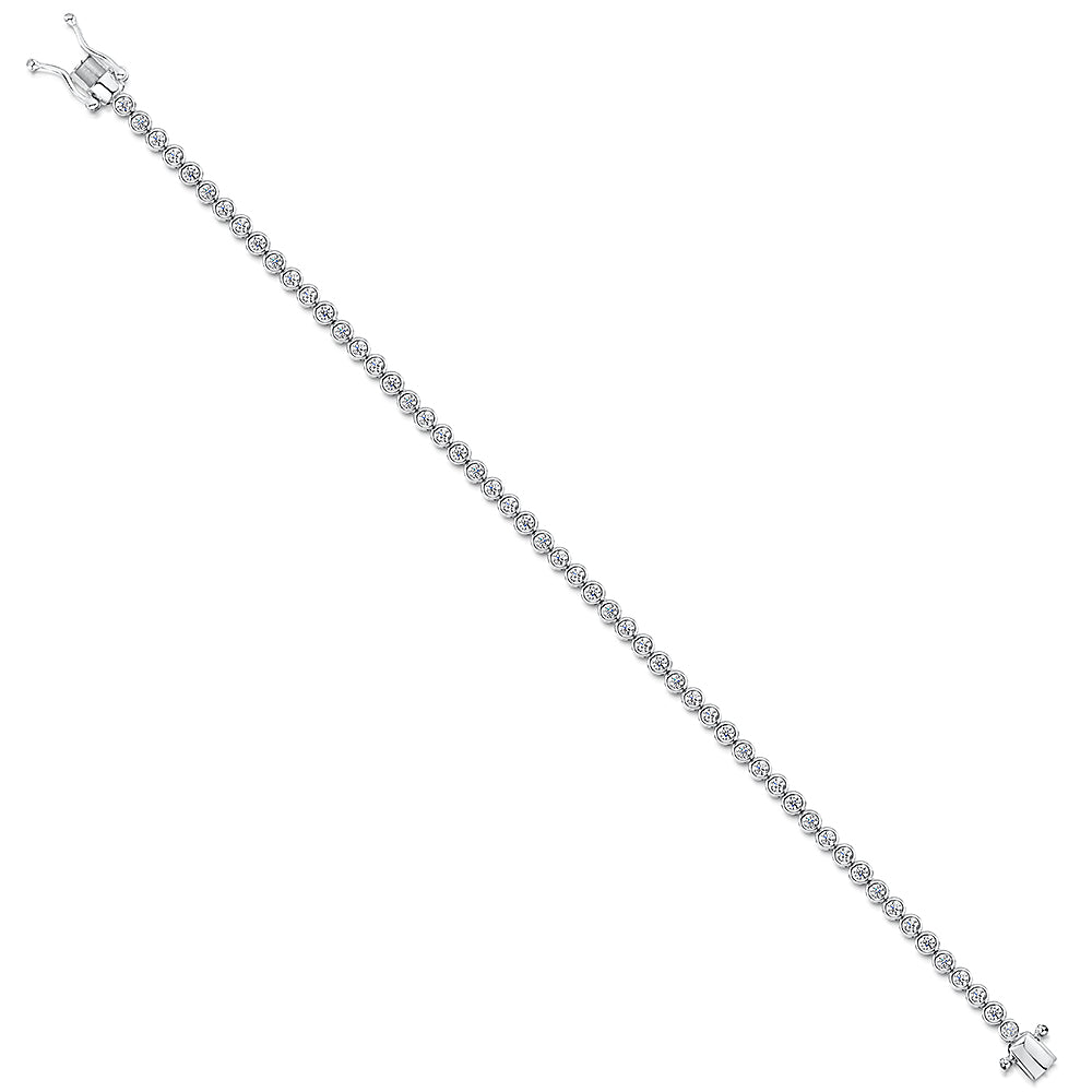 Sterling Silver1.8 ct Cubic Zirconia Rubover Tennis Bracelet