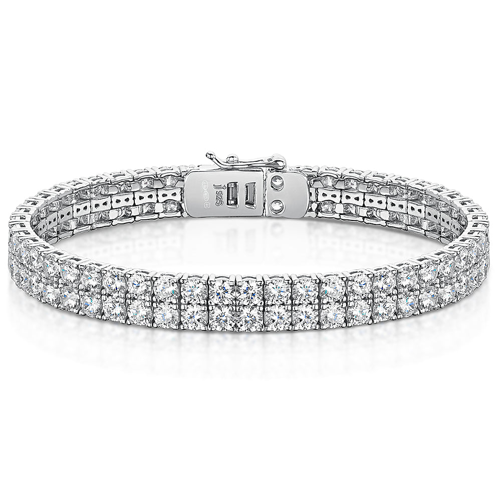 Sterling Silver 14 carat Double Row Tennis Bracelet