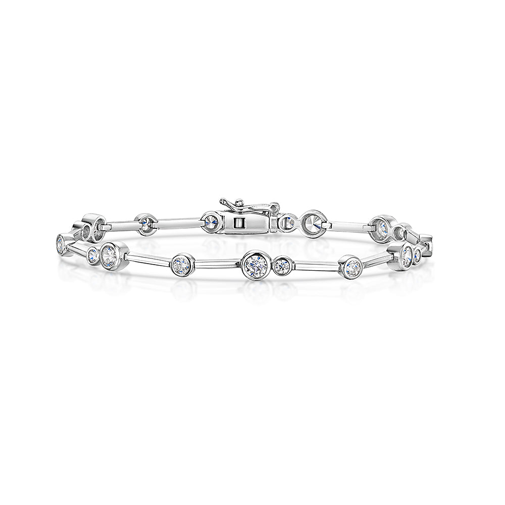 Sterling Silver Scattered Bubble Bracelet