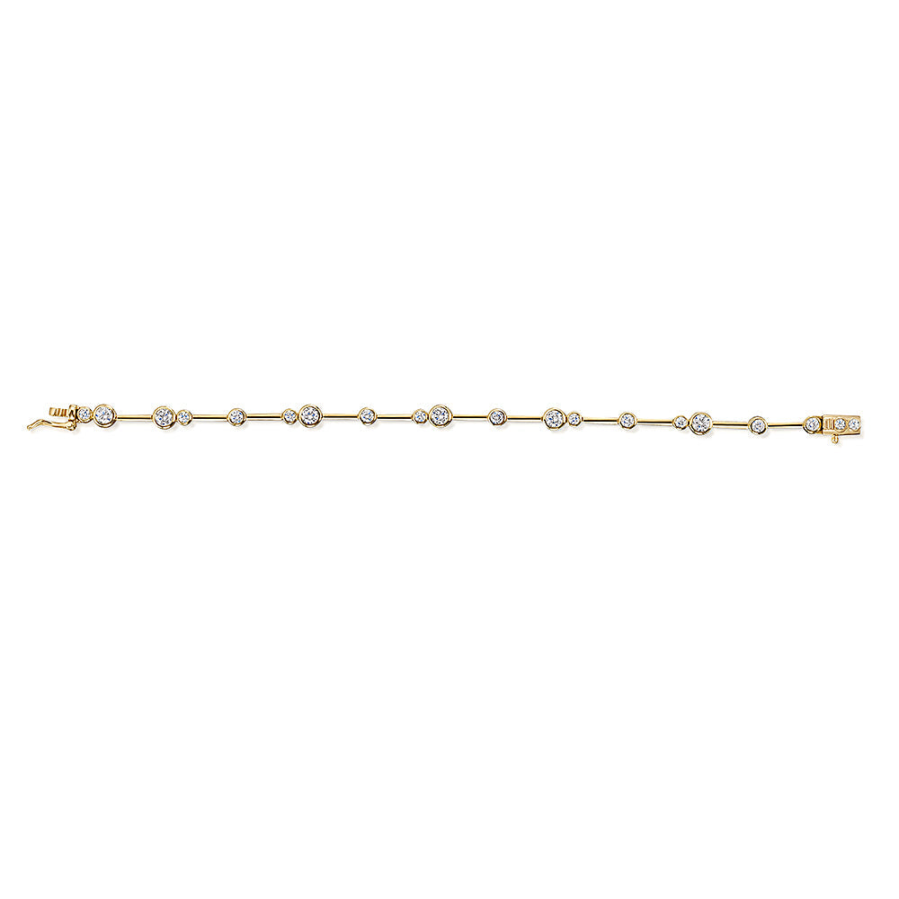 Yellow Gold Scattered Stones Bubble Bracelet