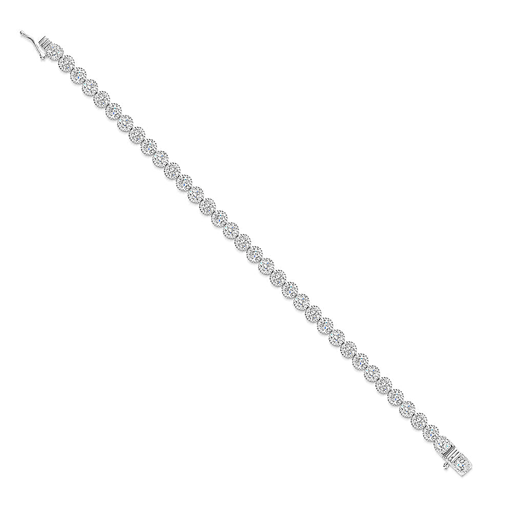 Sterling Silver Beaded Edge Line Bracelet