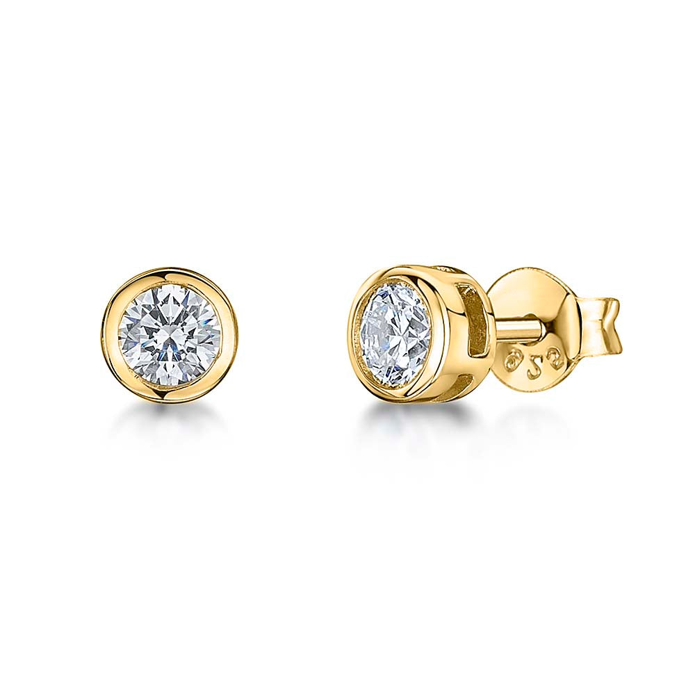 Gold Vermeil Small Rubover Stud Earrings
