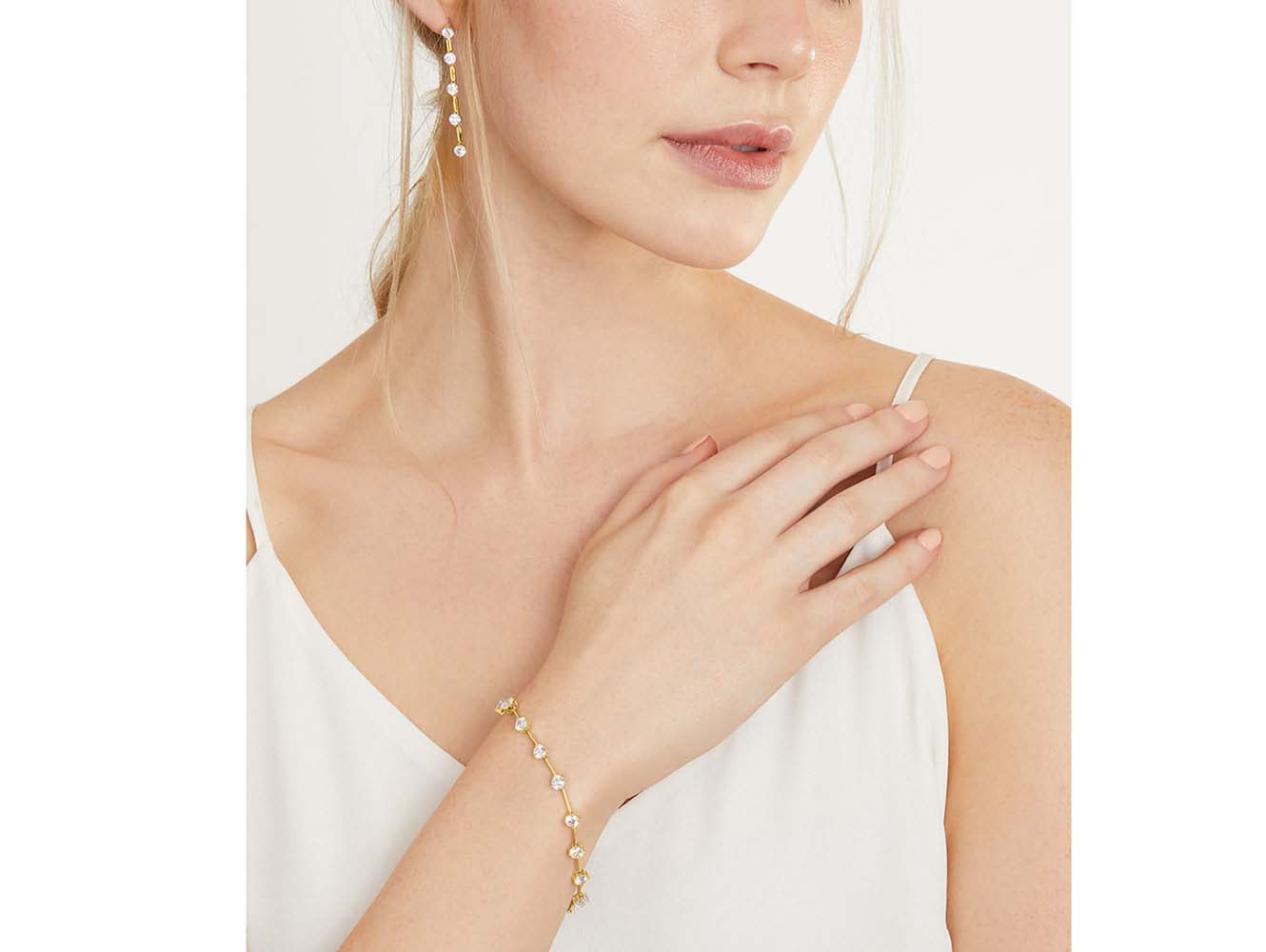 Gold Vermeil Five Stone Drop Earrings