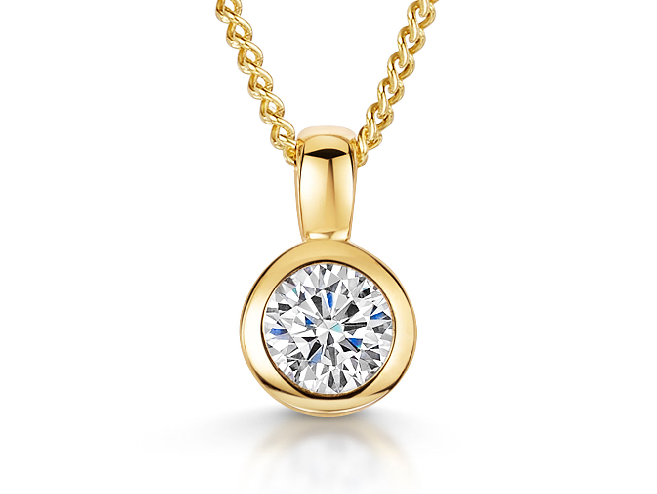Gold Vermeil Rubover Solitaire Pendant