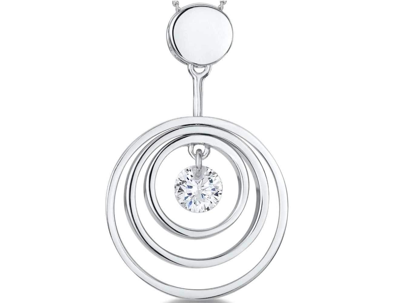 Sterling Silver Pendant With Three Silver Rings