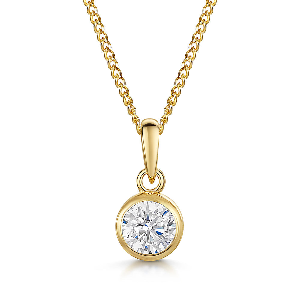 Yellow Gold Half Carat Solitaire Pendant
