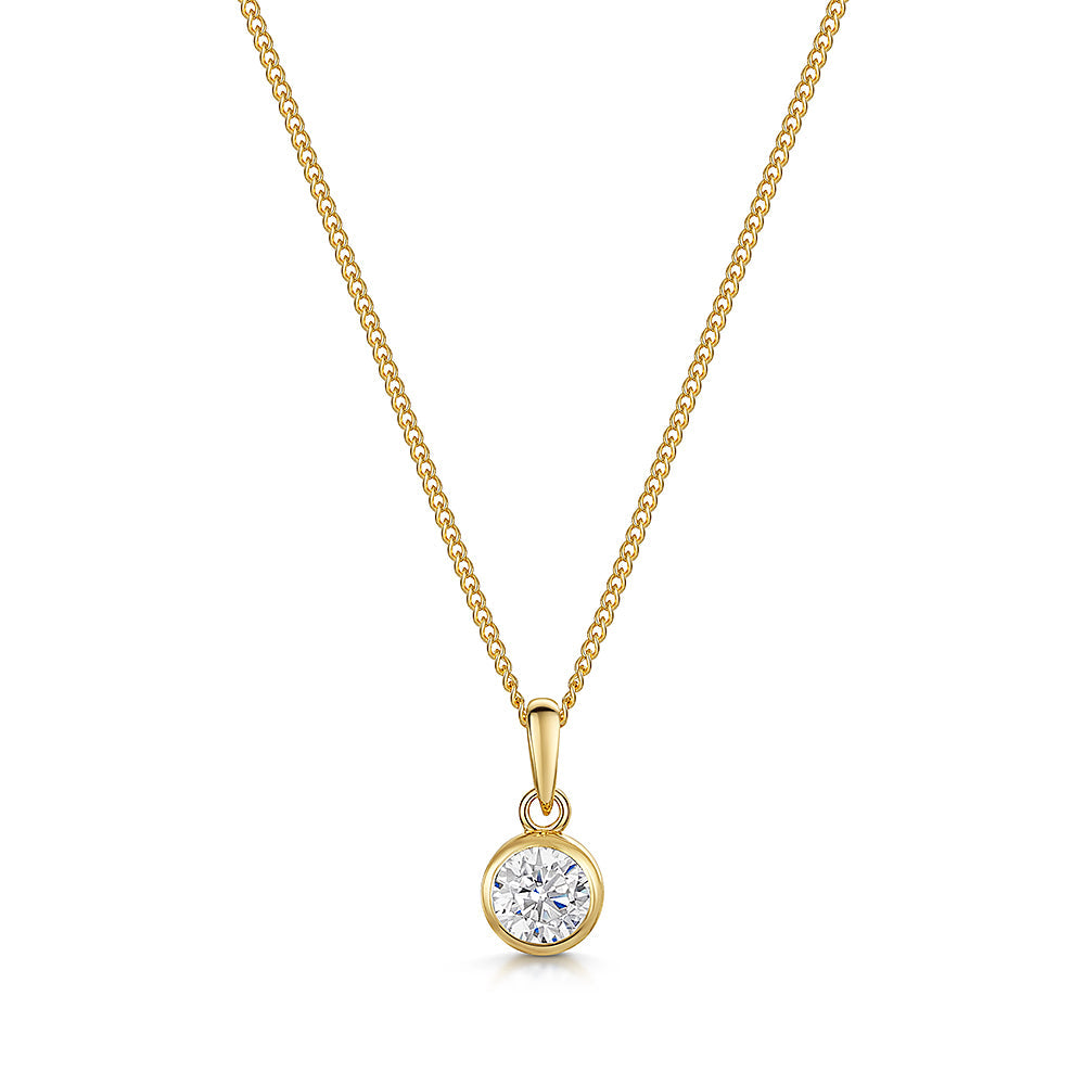 Yellow Gold Half Carat Solitaire Pendant