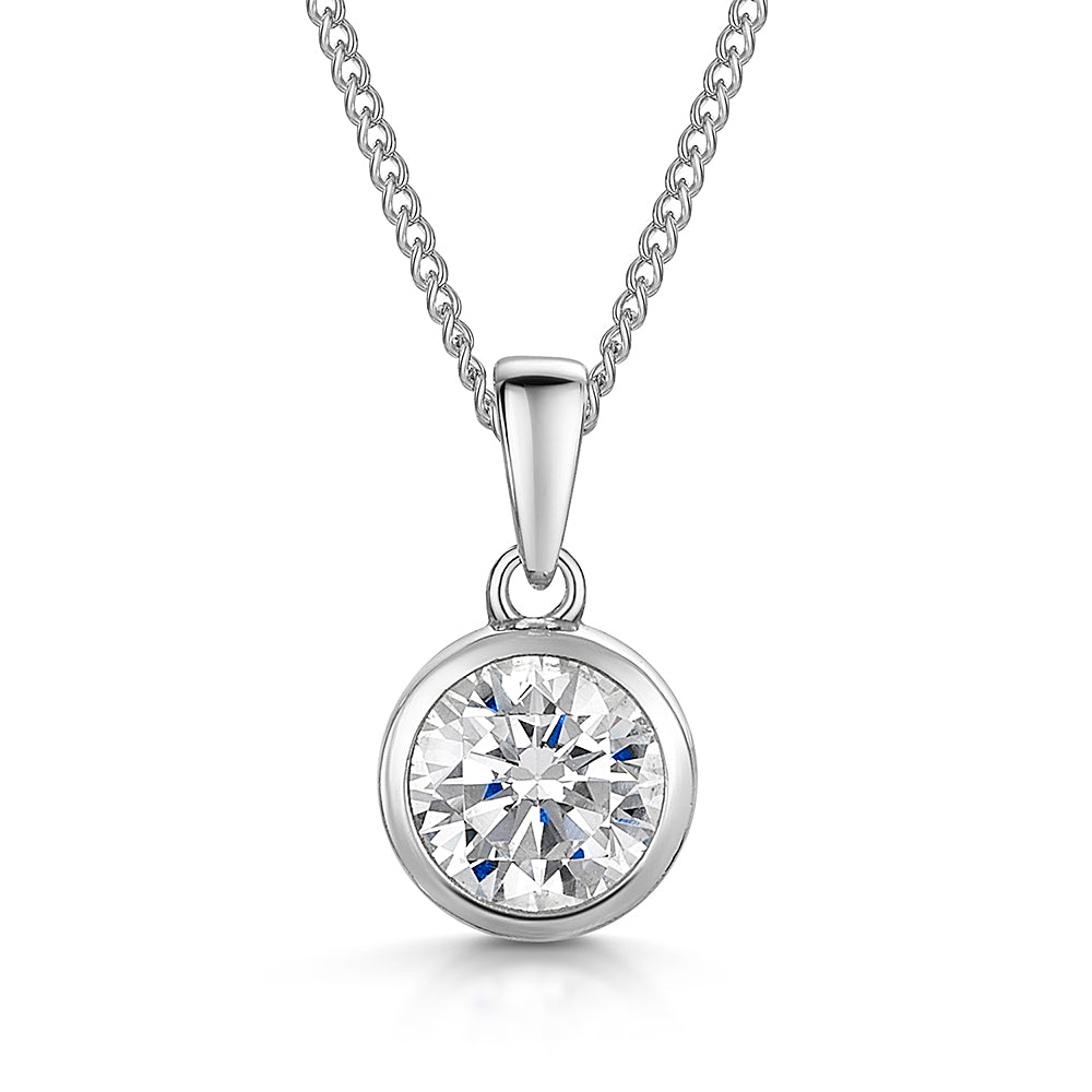 Sterling Silver One Carat Solitaire Pendant
