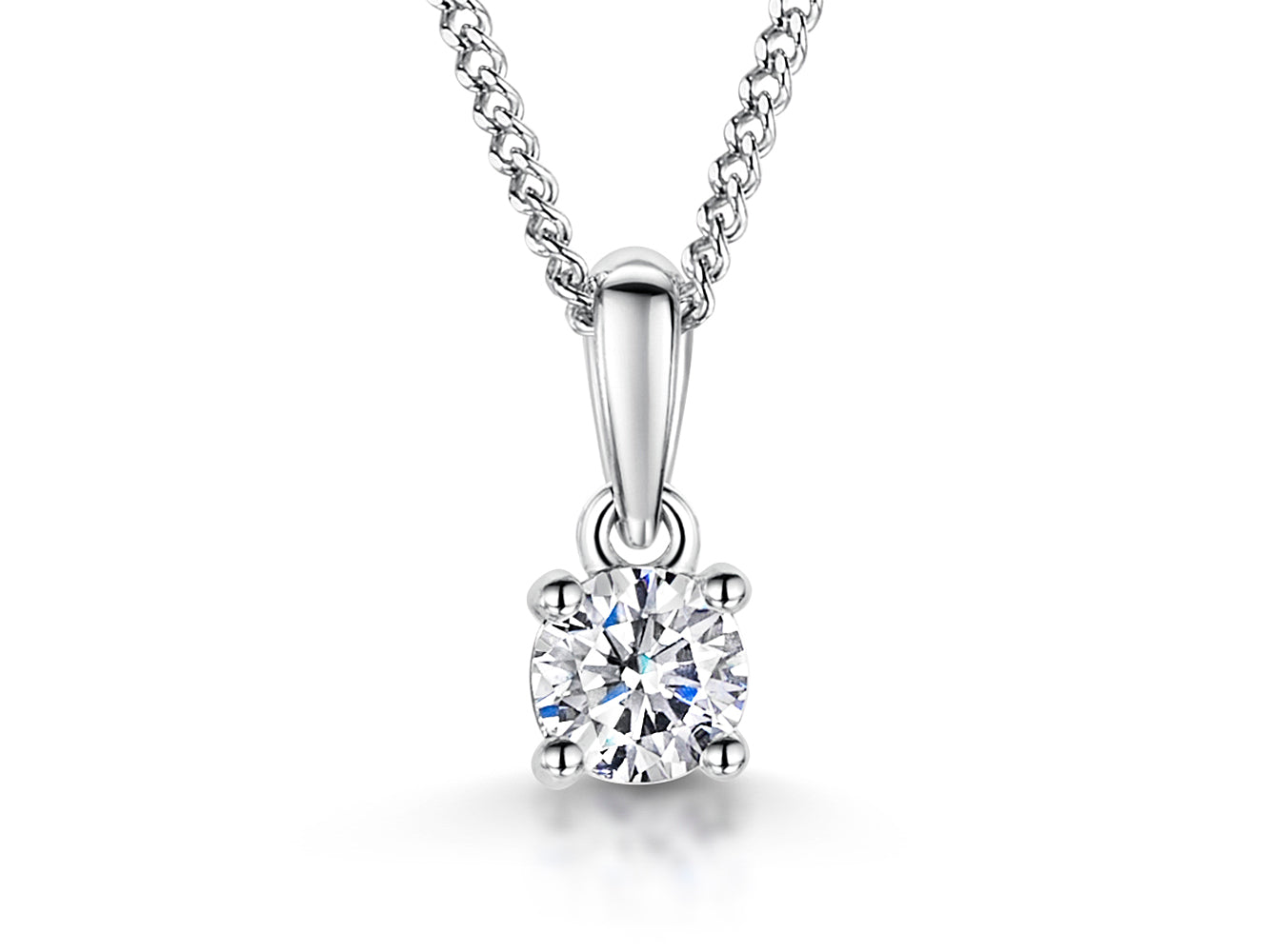 Sterling Silver Quarter Carat Solitaire Pendant