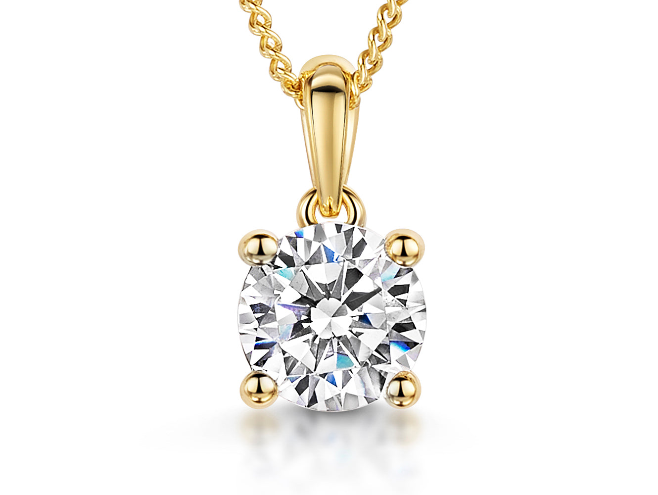 Gold Vermeil 1ct Solitaire Pendant With Cubic Zirconia