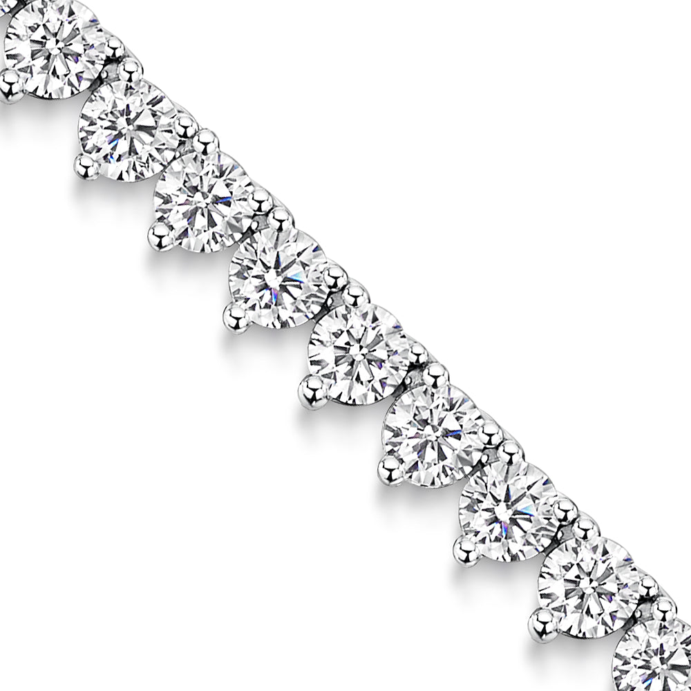 Sterling Silver 3mm Cubic Zirconia Tennis Necklace