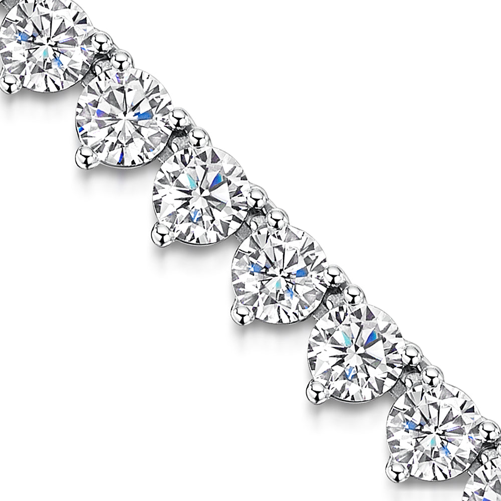 Sterling Silver 4mm Cubic Zirconia Tennis Necklace