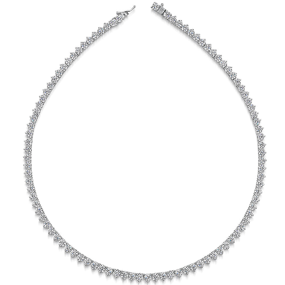 Sterling Silver 4mm Cubic Zirconia Tennis Necklace