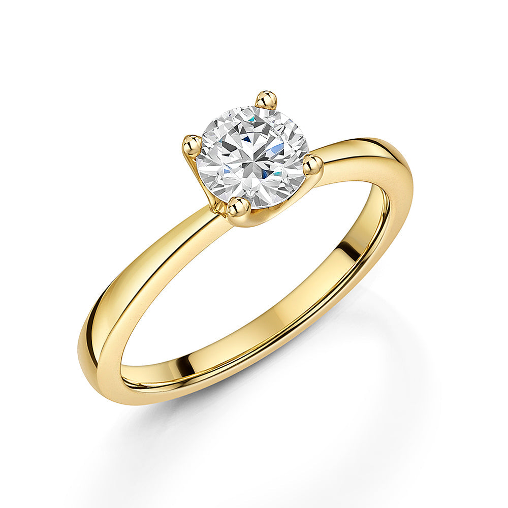 Gold Vermeil 1 Carat Cubic Zirconia Solitaire Ring