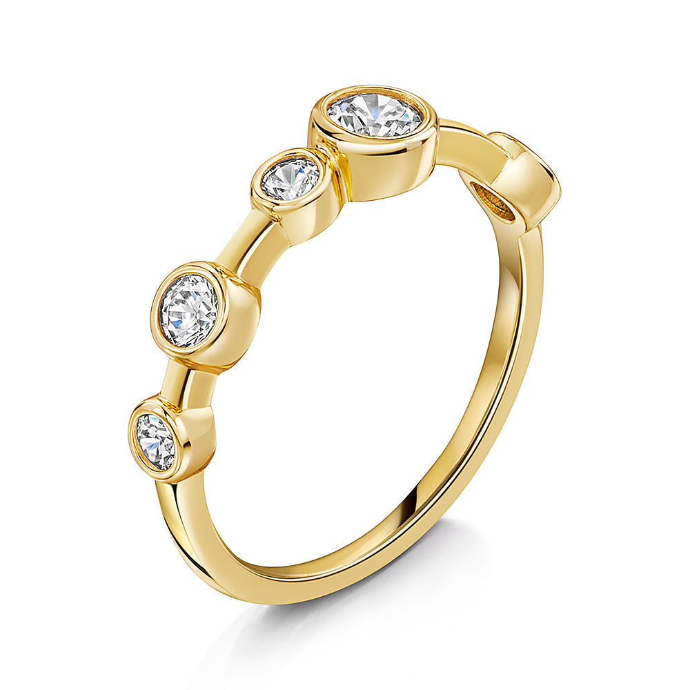 Gold Vermeil Single Row Stackable Bubble Ring