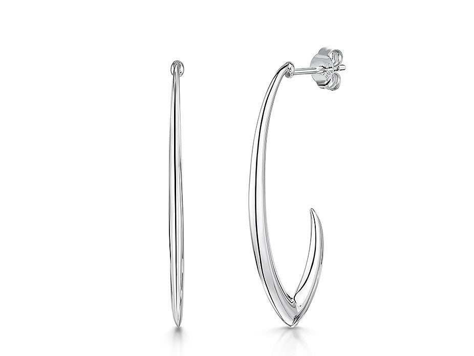 Sterling Silver Half Open Hoop Earrings
