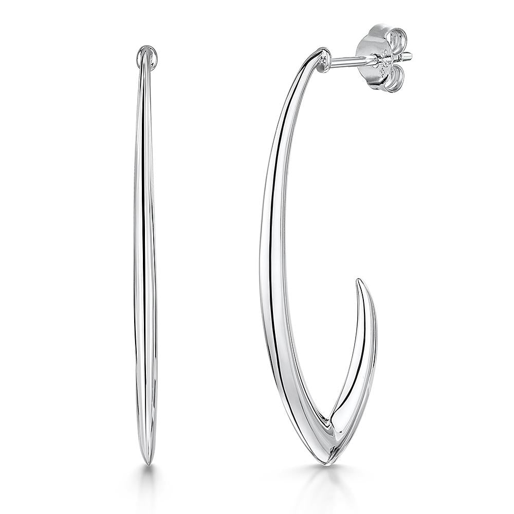 Sterling Silver Half Open Hoop Earrings
