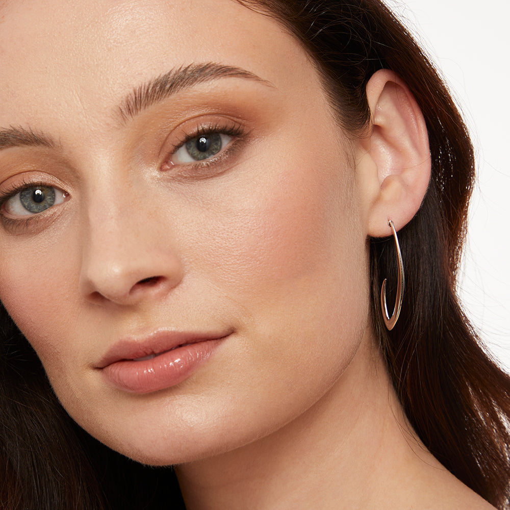 Sterling Silver Half Open Hoop Earrings