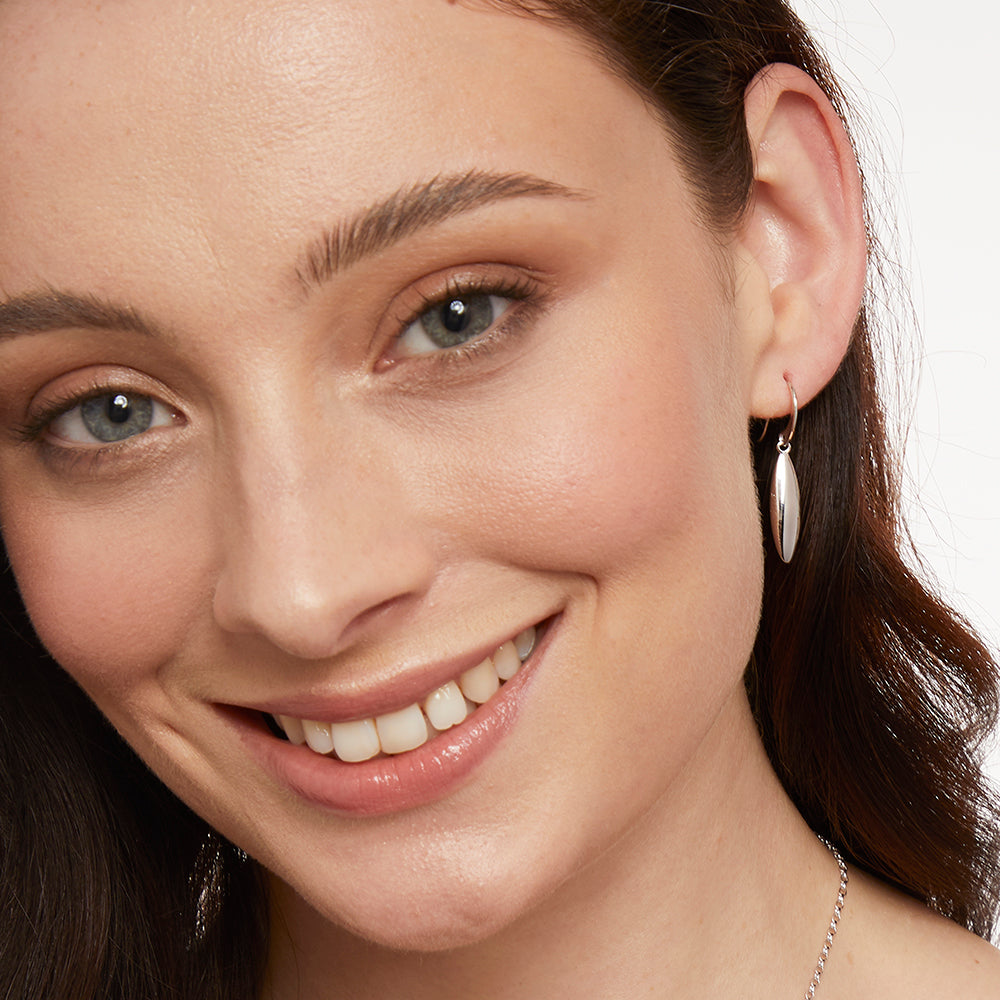 Sterling Silver Pod Drop Threader Earrings