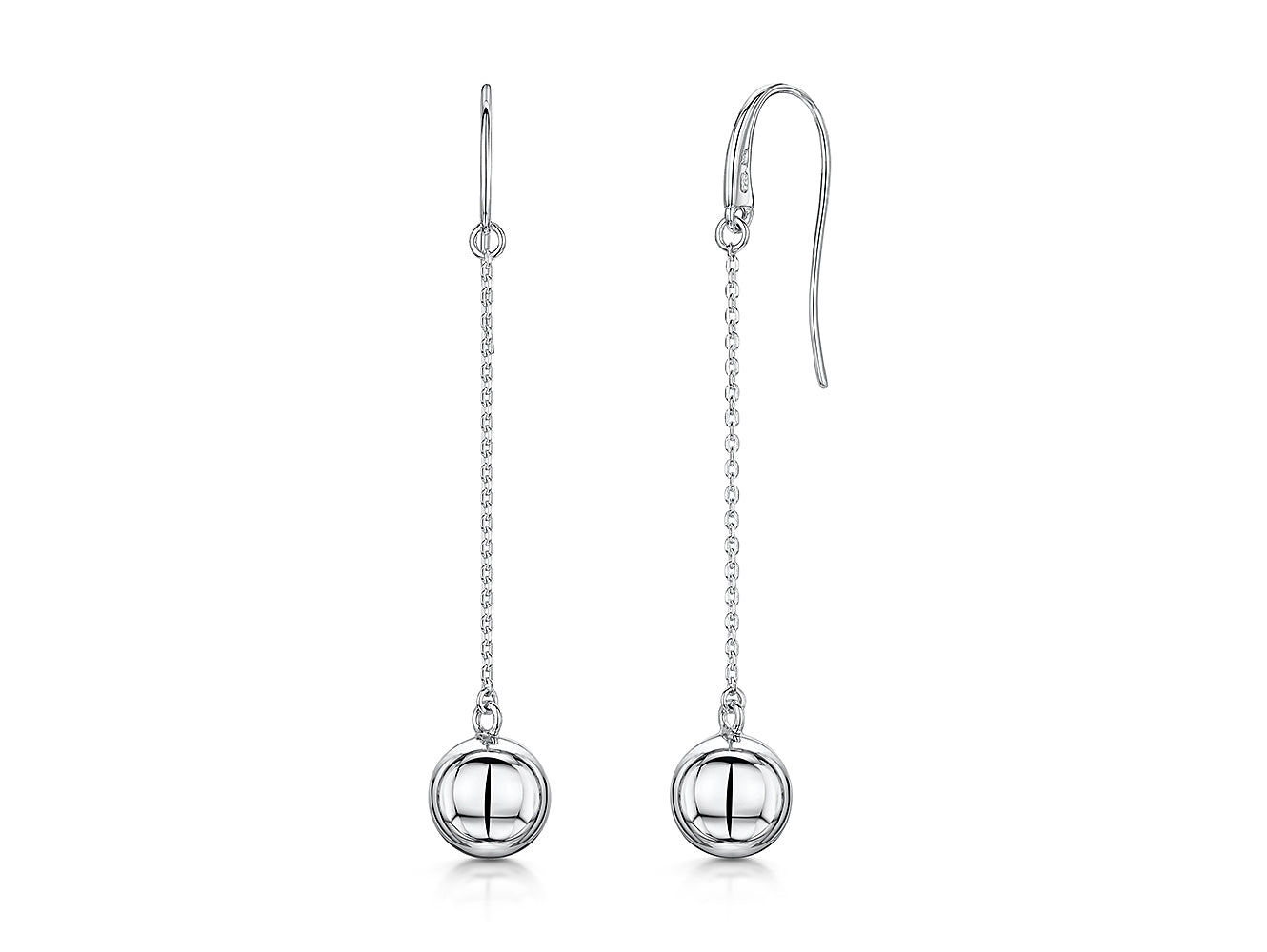 Sterling Silver Drop Ball Earrings