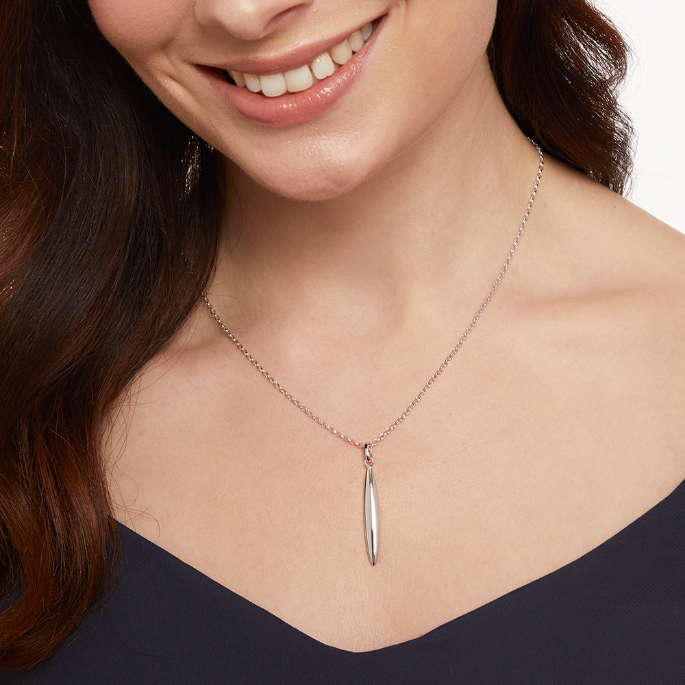 Sterling Silver Pod Drop Necklace