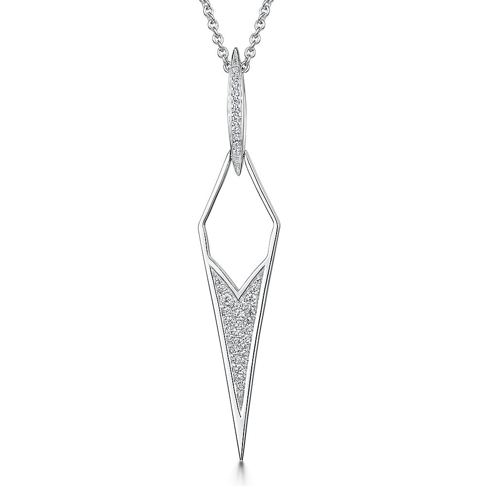 Sterling Silver Necklace -Art Deco Style