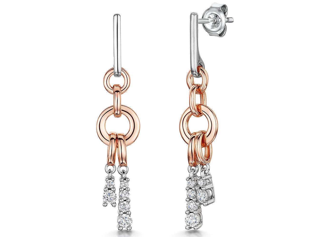 Rose Gold Dangle Drop Earrings