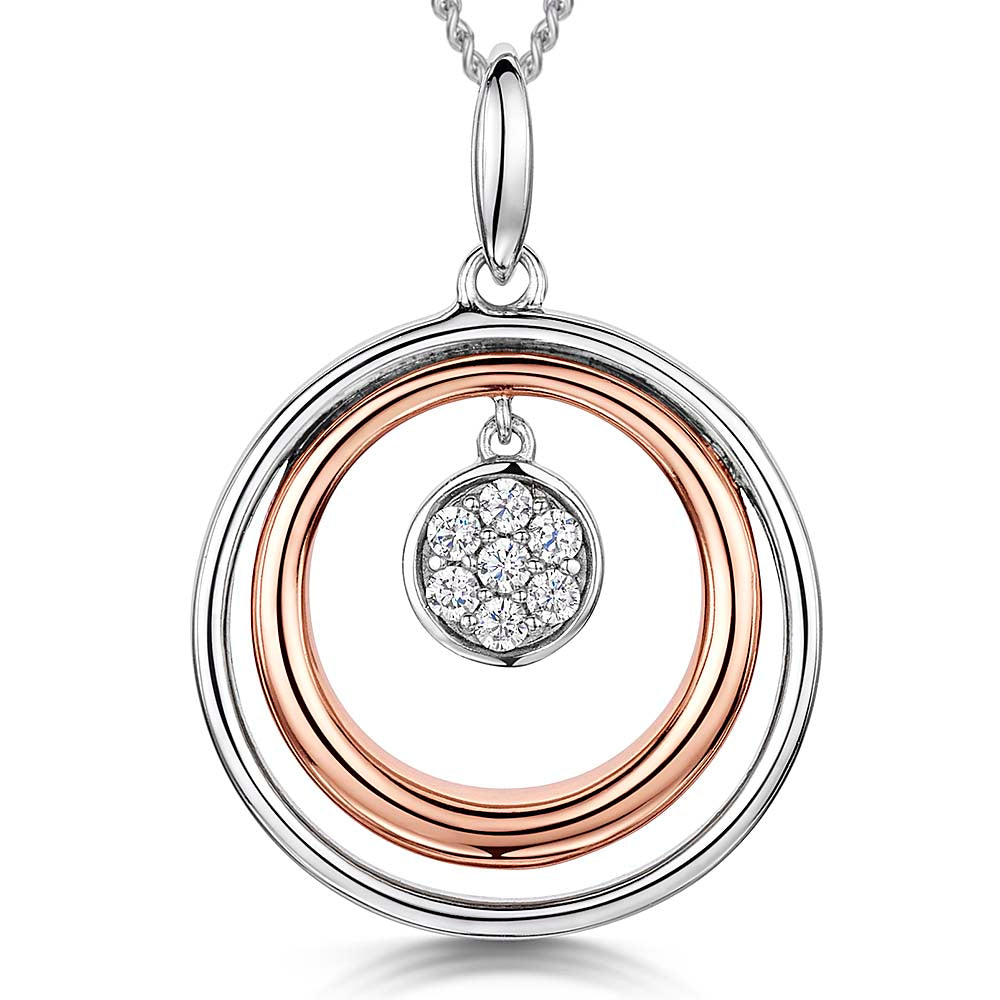 Rose Gold Double Circle Pendant