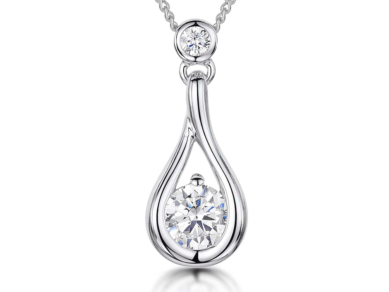 Sterling Silver Open Teardrop Pendant