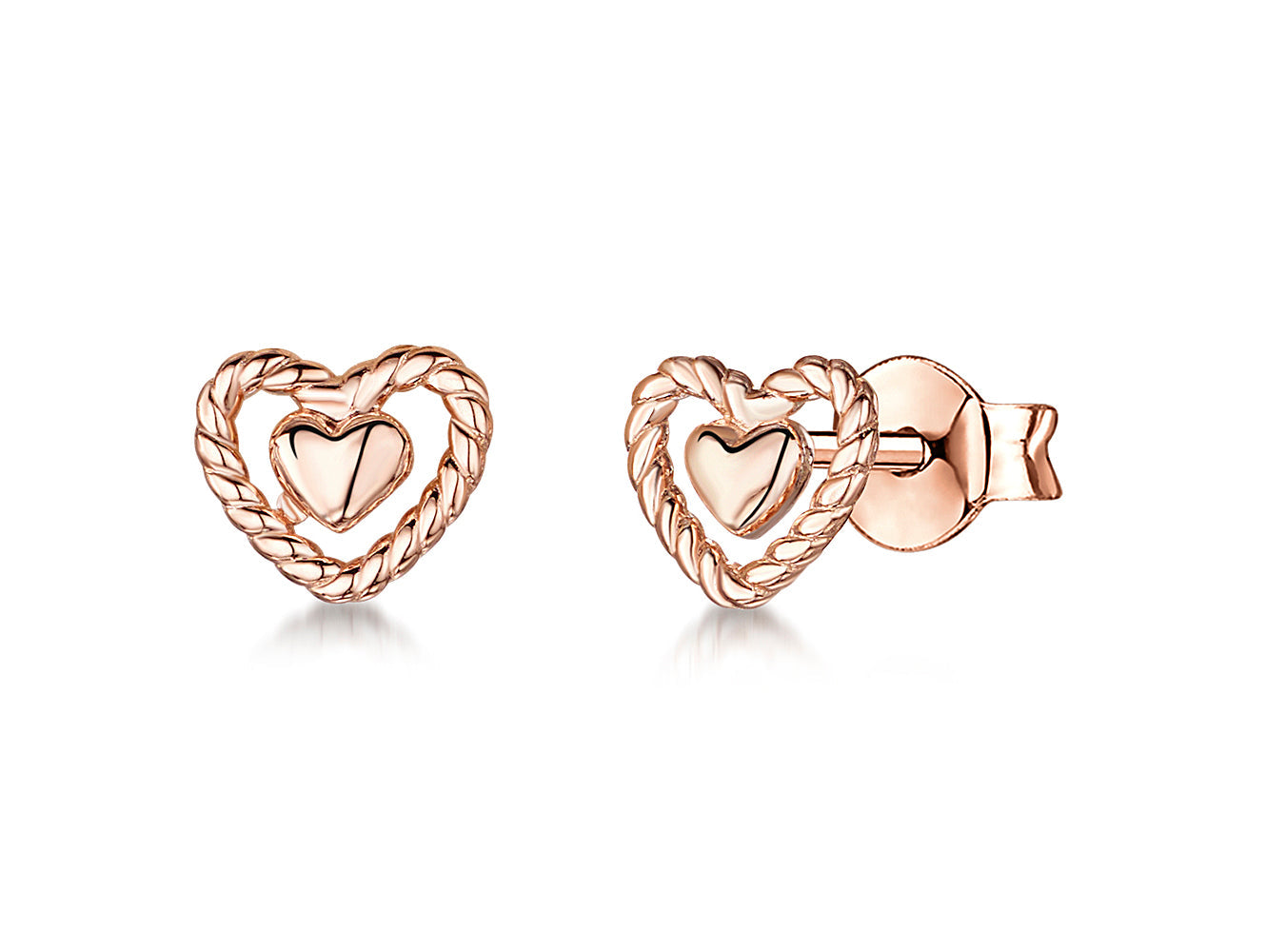 Sterling Silver Woven Open Heart Earrings