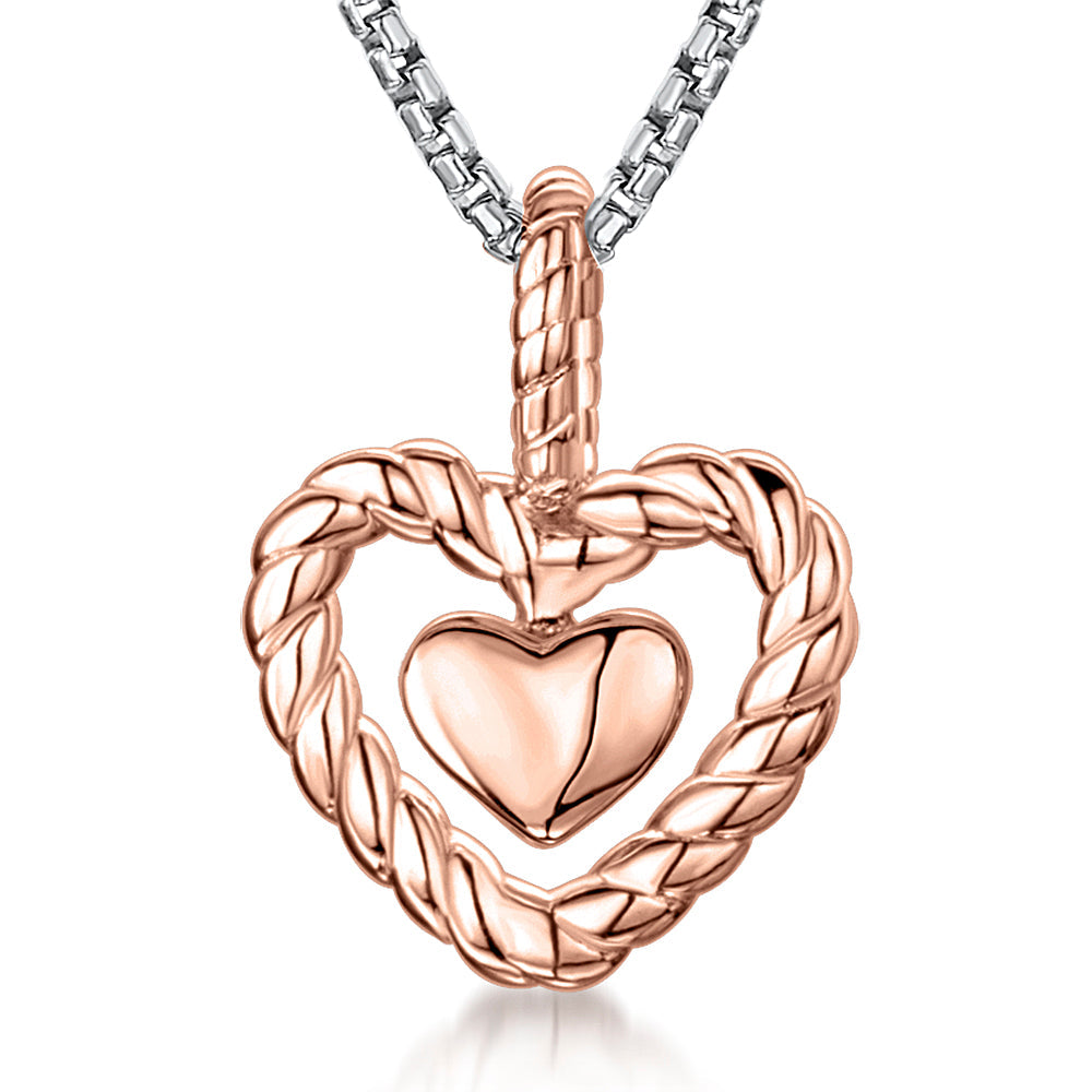 Sterling Silver Heart With An Open Heart Surround