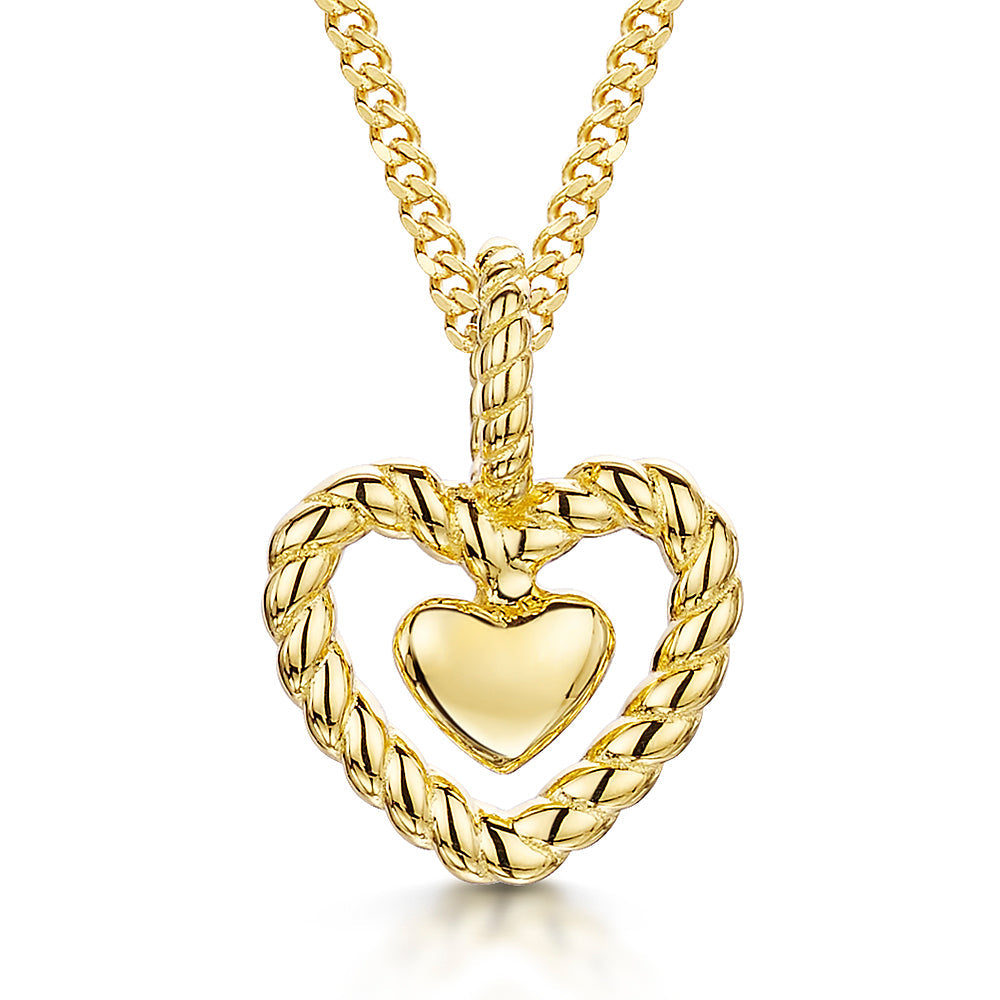 Sterling Silver Heart With An Open Heart Surround
