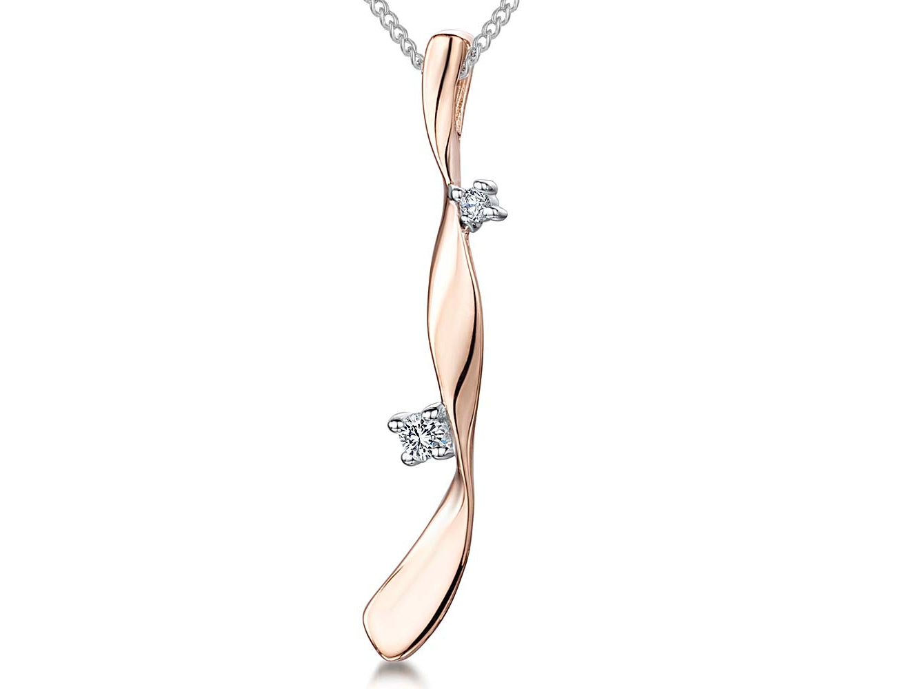 Rose Gold Twisted Stick Pendant