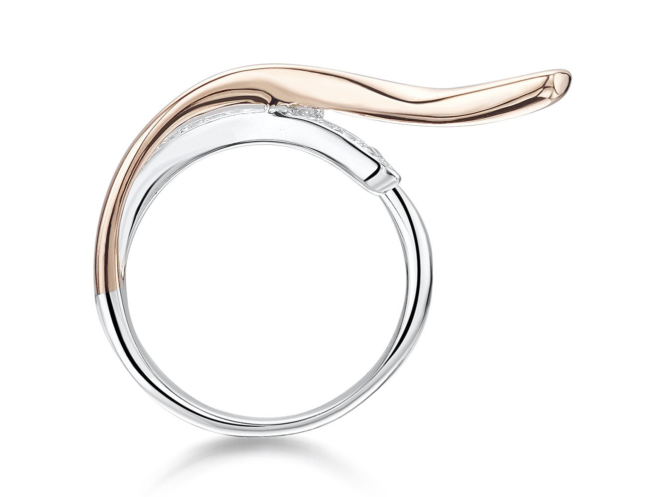 Rose Gold Twisted Ring Set With Cubic Zirconia Stones