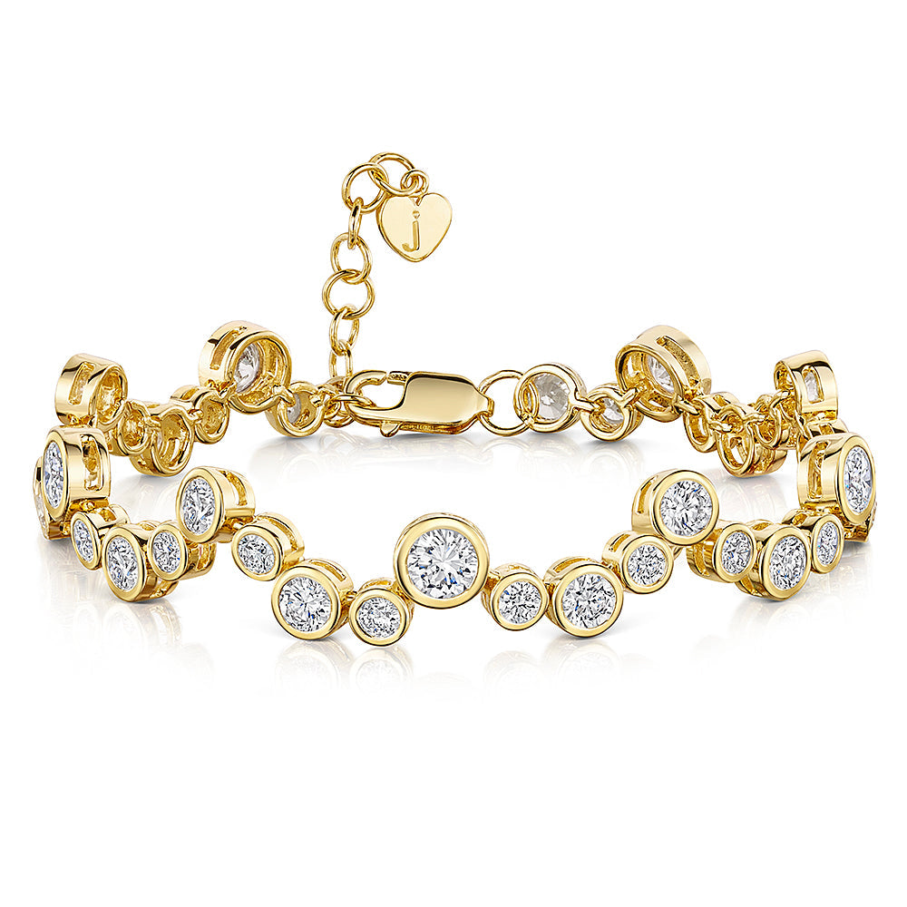 Gold Vermeil Cubic Zirconia Bubble Bracelet