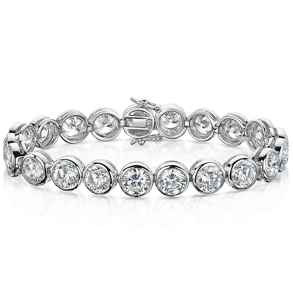 A sterling silver bracelet with multiple cubic zirconia stones totalling 24 Carats -JOOLS by Jenny Brown