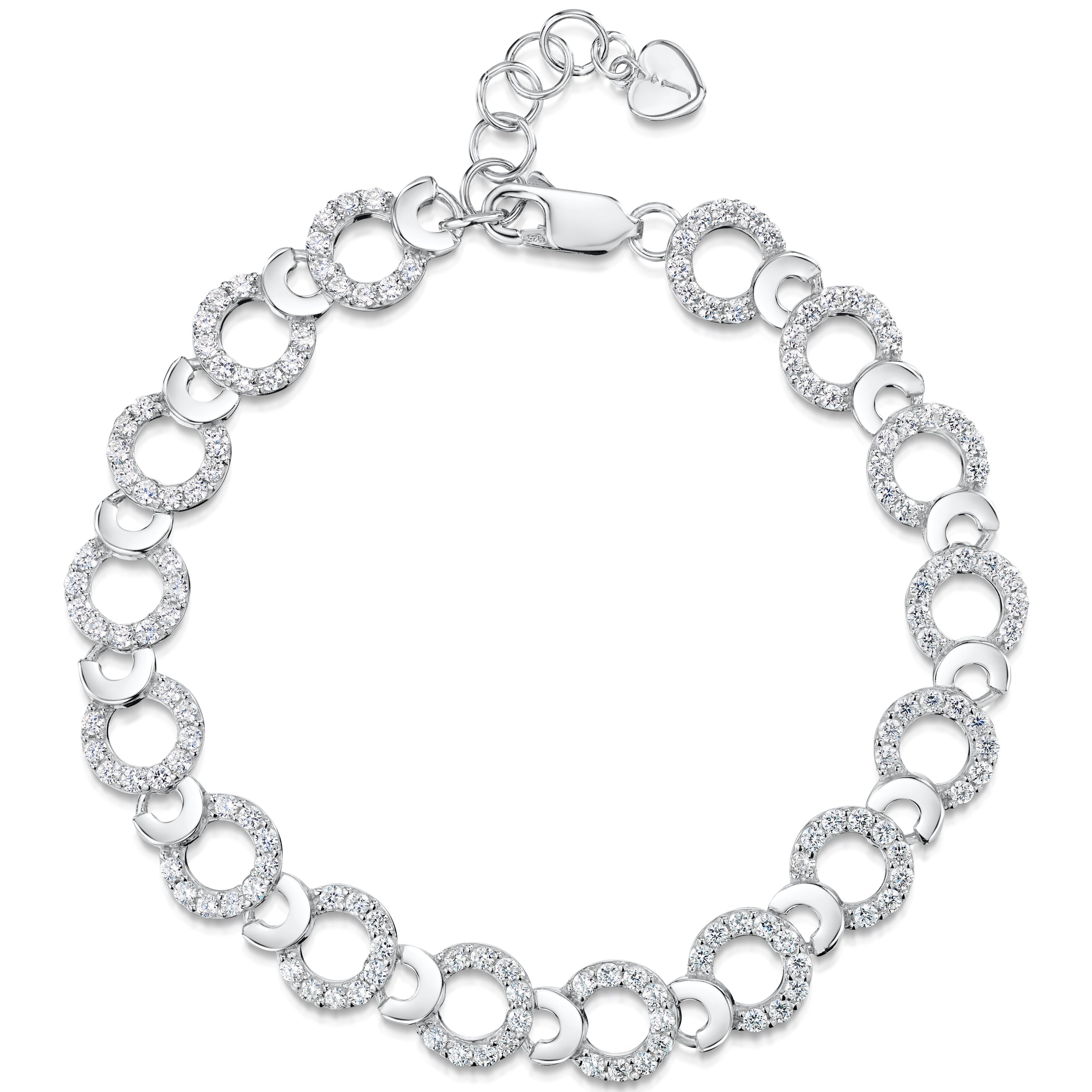 Sterling Silver Alternating Circles Bracelet