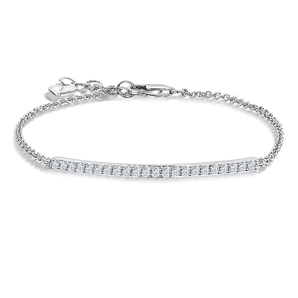 Yellow Gold Cubic Zirconia Panel Bracelet