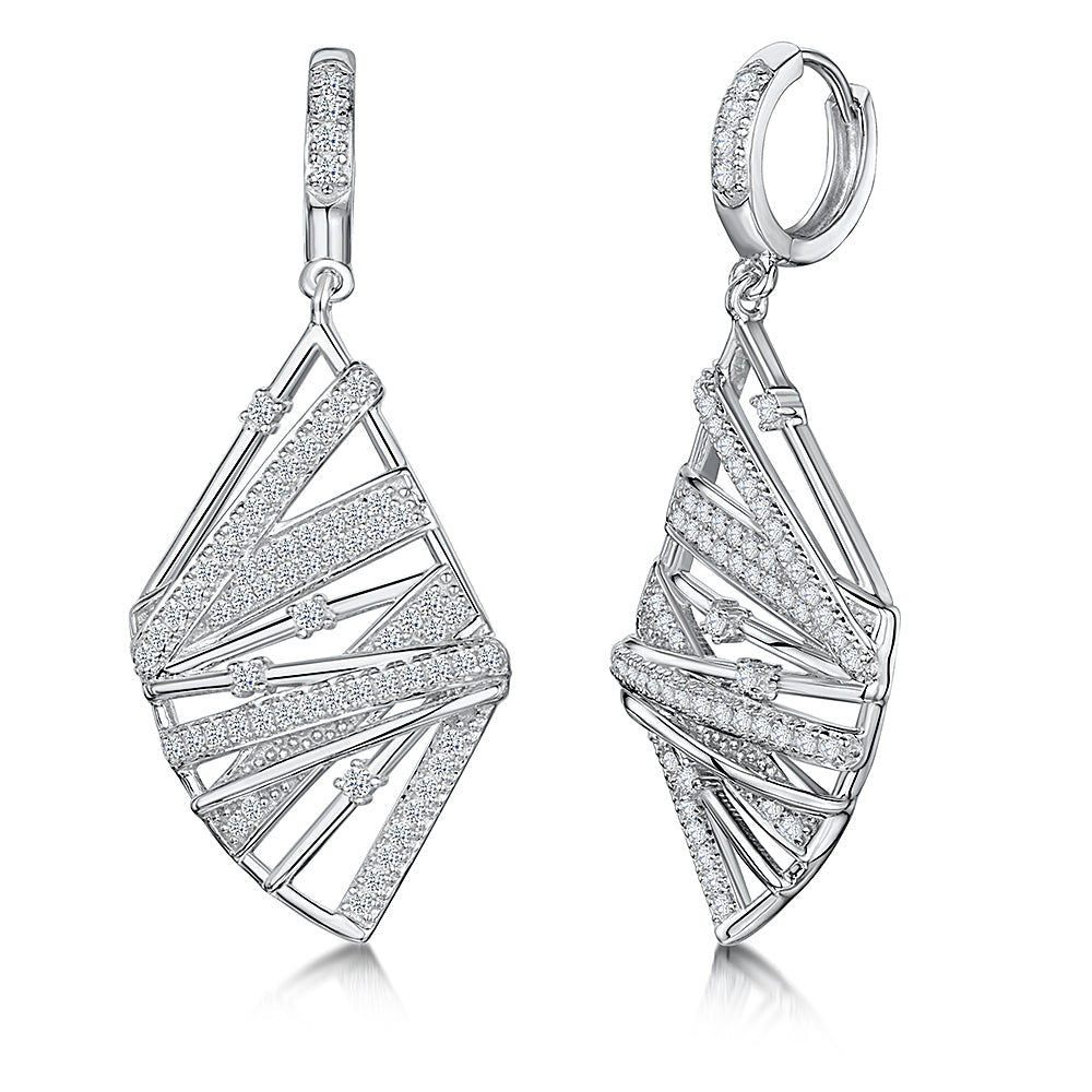 Sterling Silver Lattice Drop Earrings
