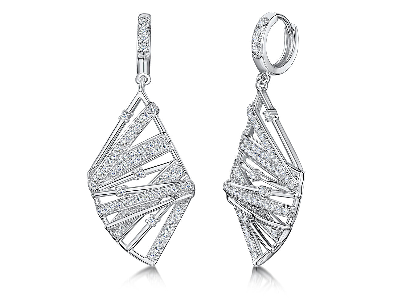 Sterling Silver Lattice Drop Earrings