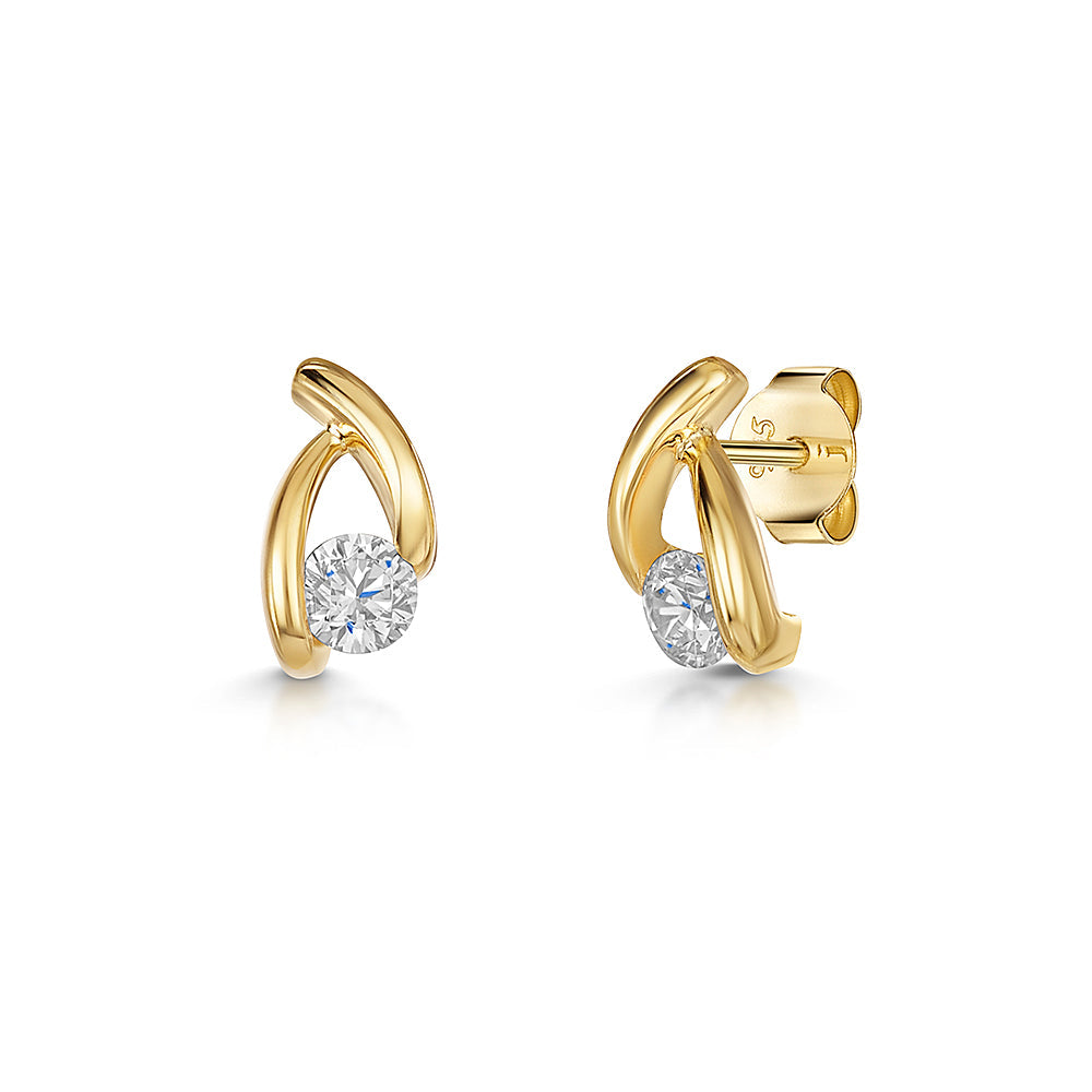 Gold Vermeil Wishbone Stud Earrings