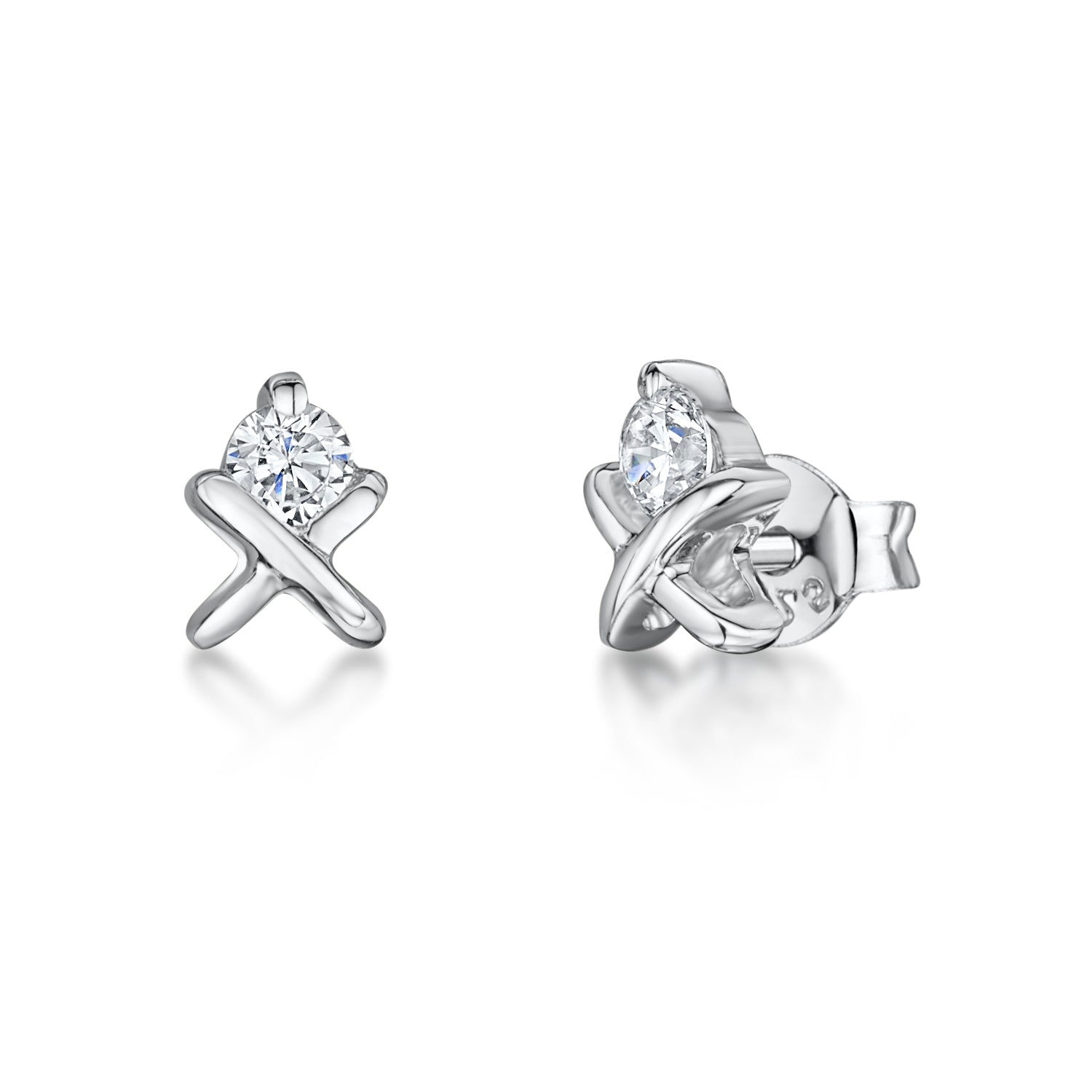 Sterling Silver Small Kiss Stud Earring