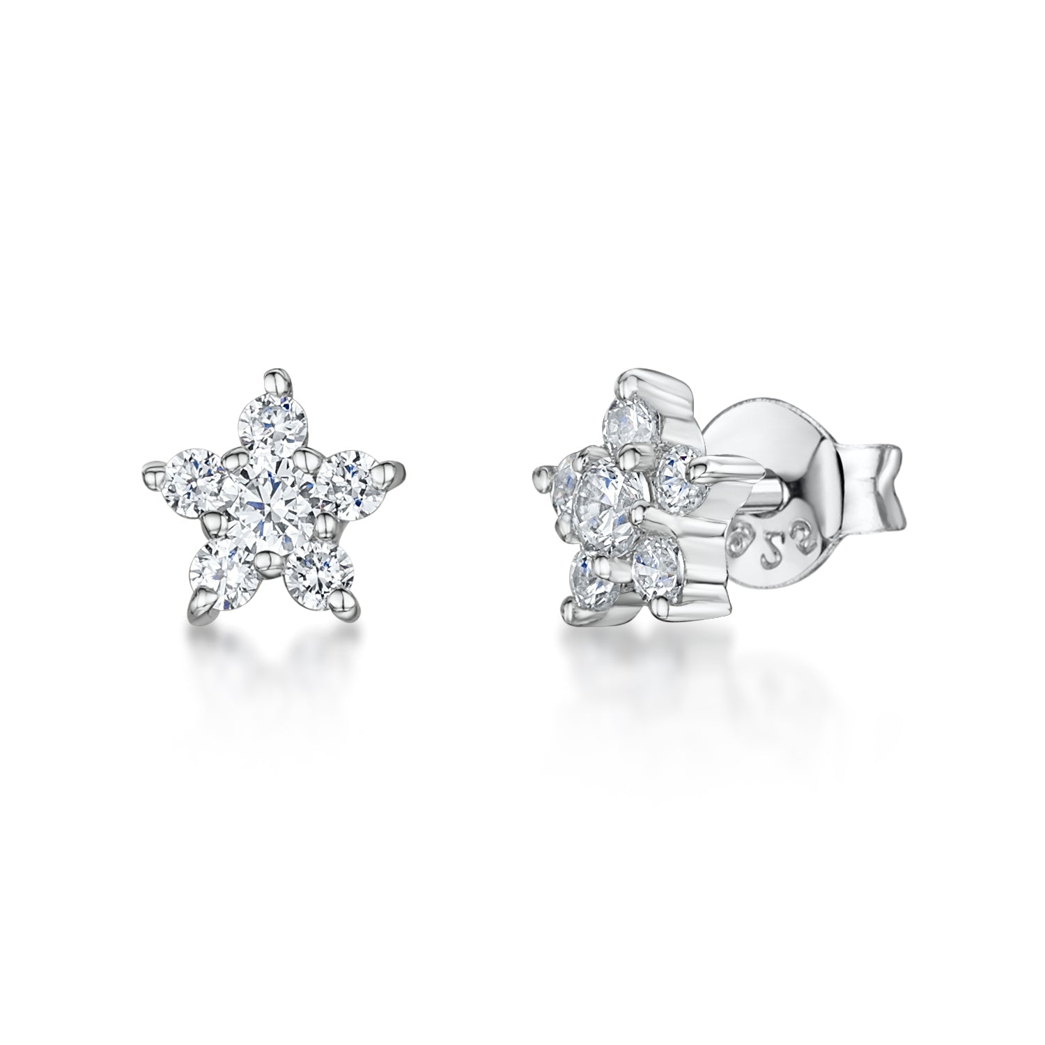 Sterling Silver Small Star Stud Earrings