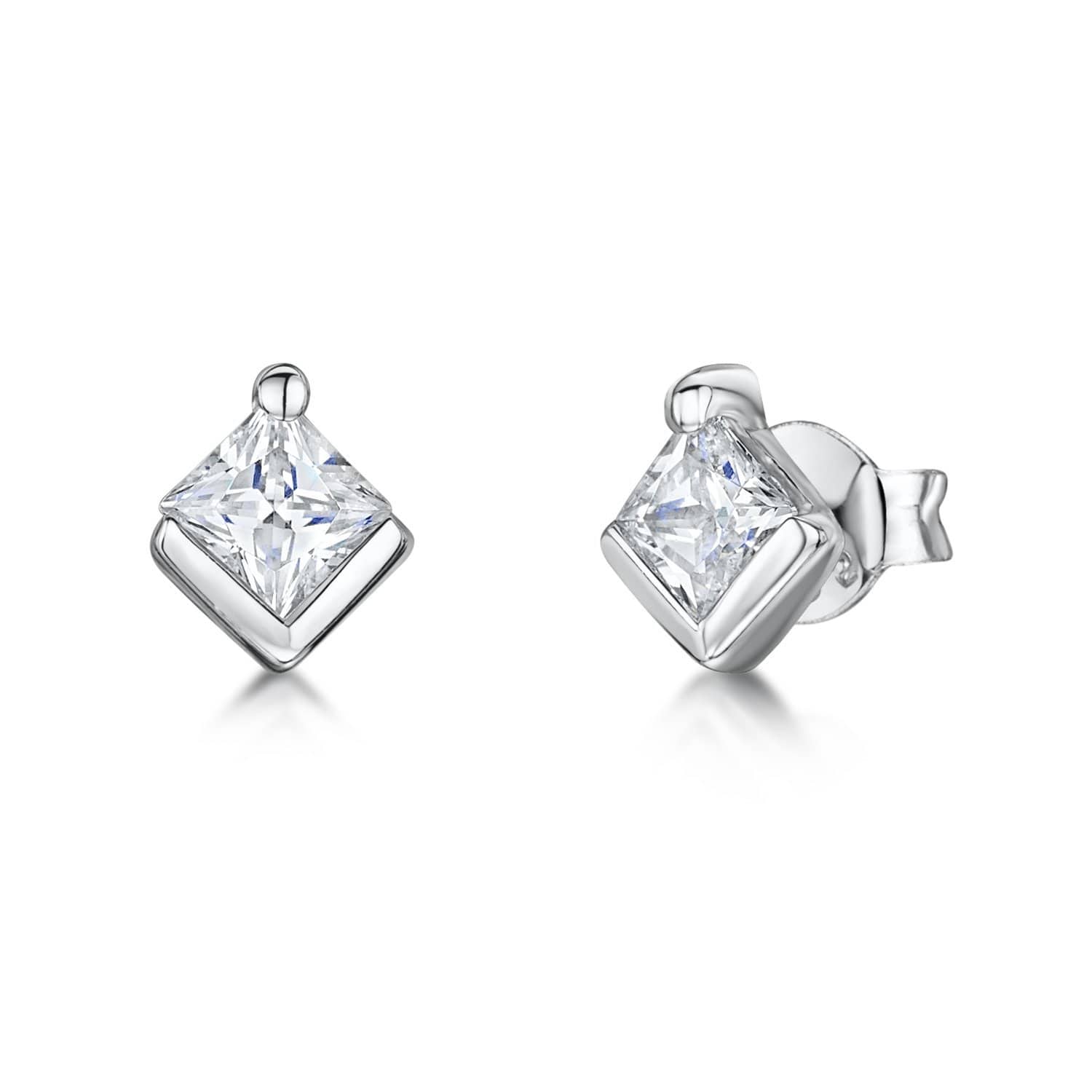 Sterling Silver Half Bar Set Earrings